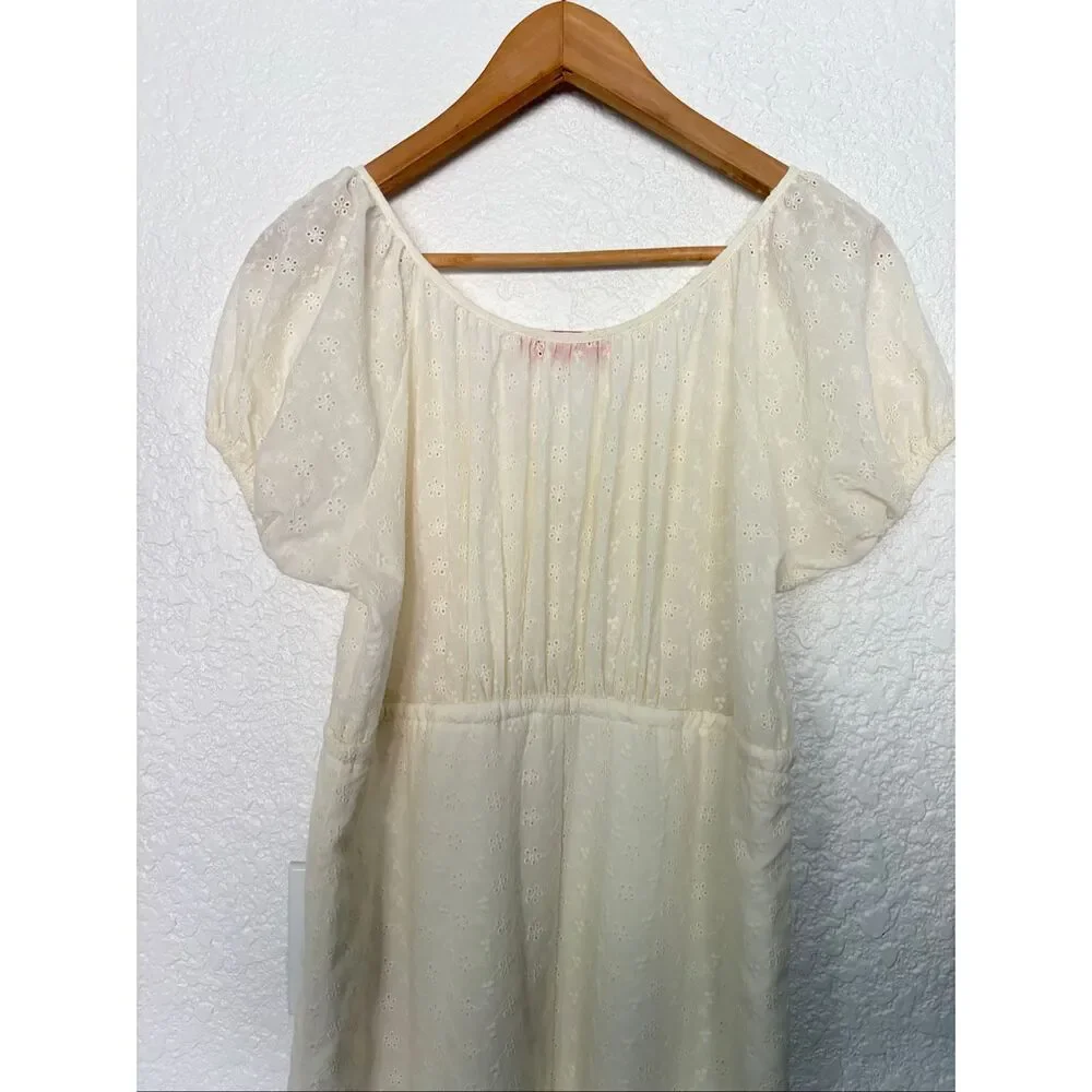 Lisa Says Gah Luxe Midi Dress in Milk Eyelet Size S - Picture 8 of 12